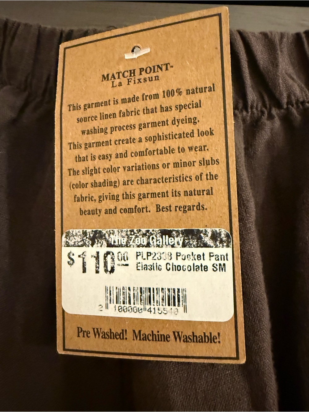 Wide-Leg Cargo Pants in Chocolate Brown 100% Linen - Picture 6 of 8
